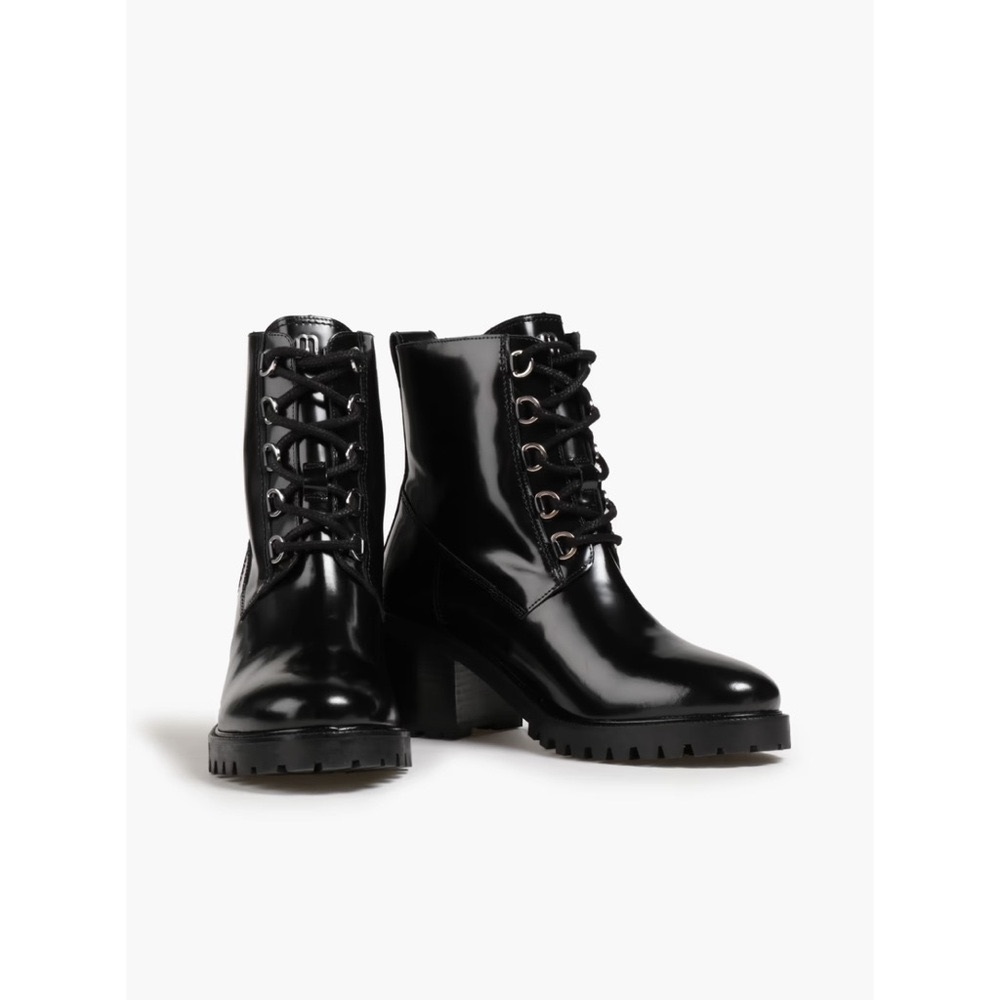 Maje Black Combat & Moto Boots